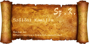 Szőlősi Kamilla névjegykártya